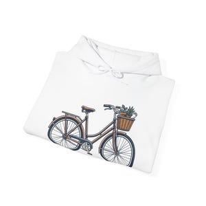 Vintage Bicycle With Basket - Hoodie image 2
