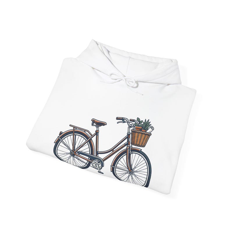 Vintage Bicycle With Basket - Hoodie image 2