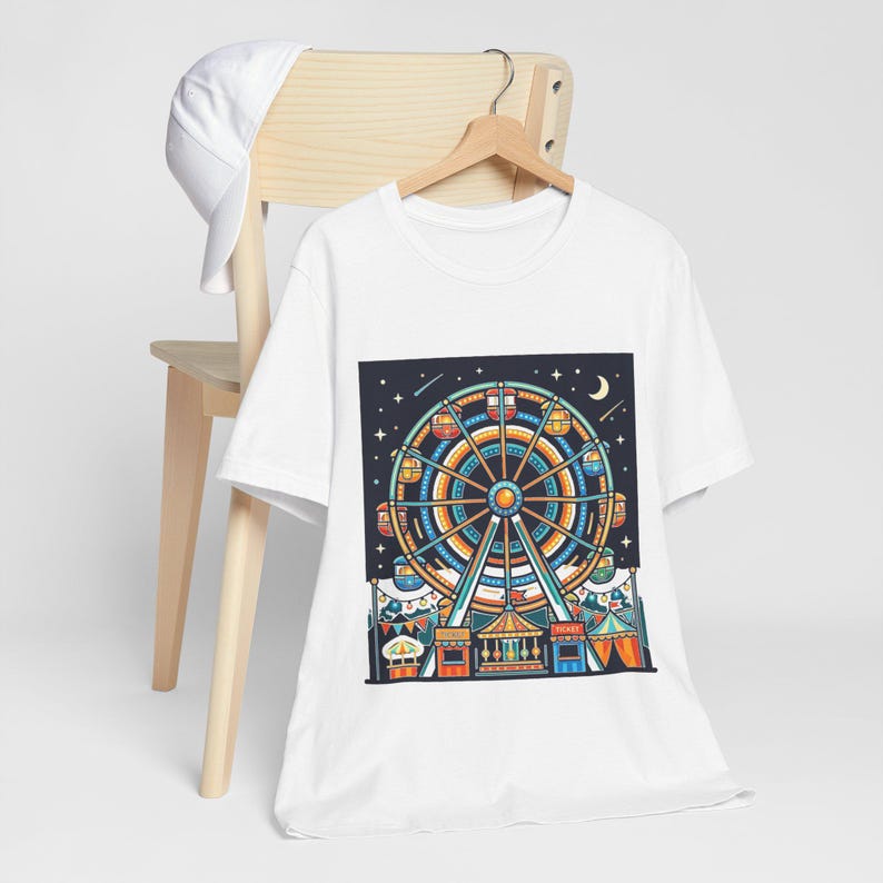 Carnival Ferris Wheel Night Lights - Tshirt image 4