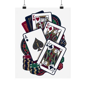 Poker Cards Casino Night - Poster imagen 1