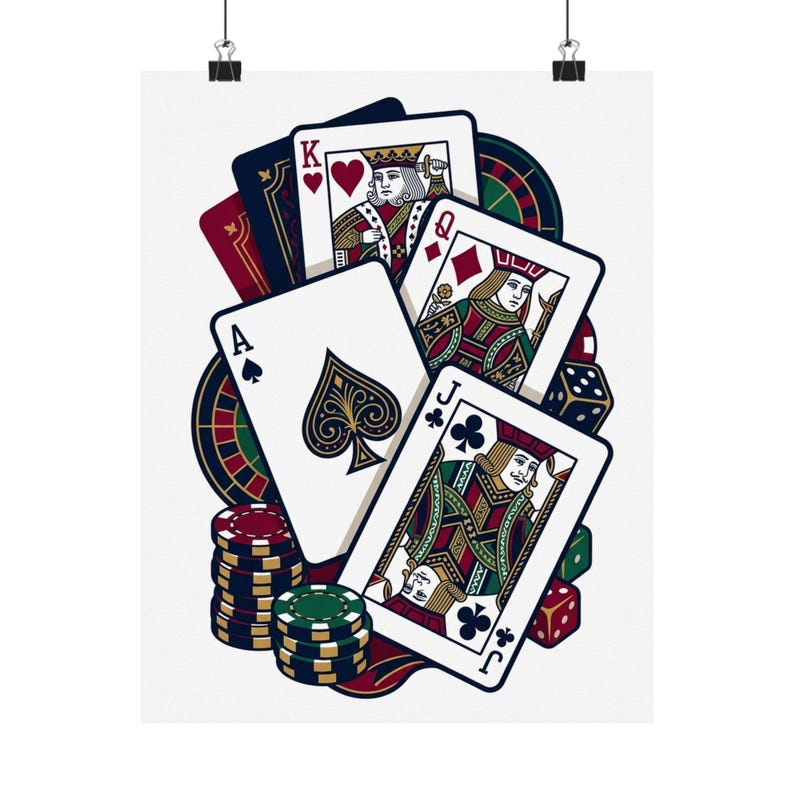 Poker Cards Casino Night - Poster imagen 1