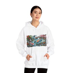 Koi Pond Japanese Garden Watercolor - Hoodie bild 6