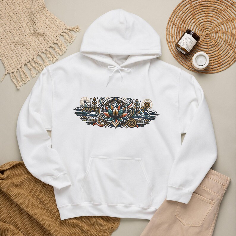 Zen Lotus Flower Mindfulness - Hoodie image 3