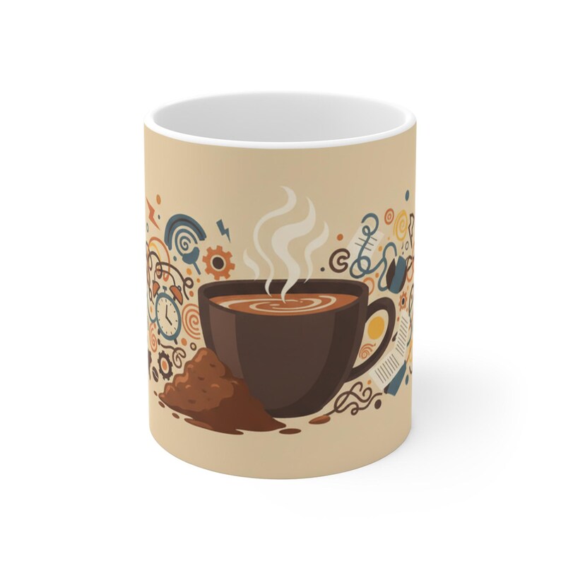 Teacher Mug - Powered By Coffee And Chaos - Funny Teacher Gift, Coffee Mug, End Of Year Teacher Appreciation Gift Idea afbeelding 1
