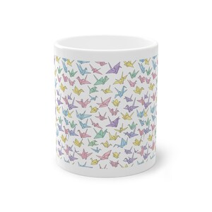 Origami Paper Crane Flock In Pastel - Mug 画像 1