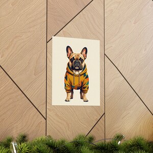 French Bulldog Wearing Hoodie - Poster image 5