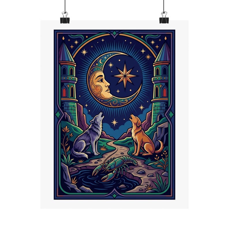 Tarot Card The Moon Mystical - Poster image 1
