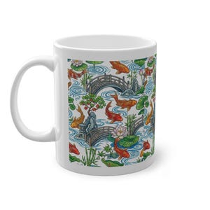 Koi Pond Japanese Garden Watercolor - Mug Bild 2