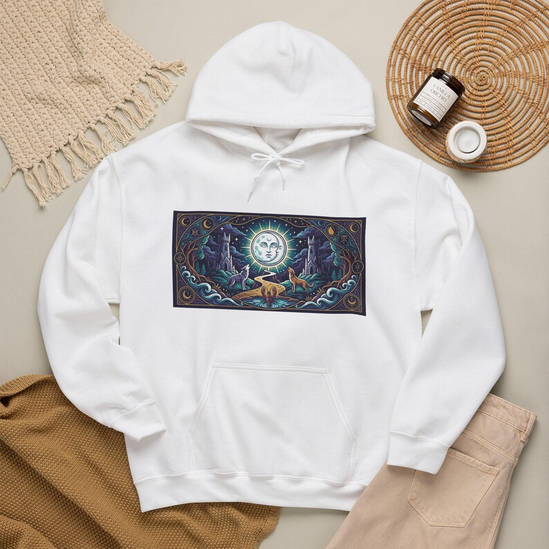 Tarot Card The Moon Mystical - Hoodie Bild 4