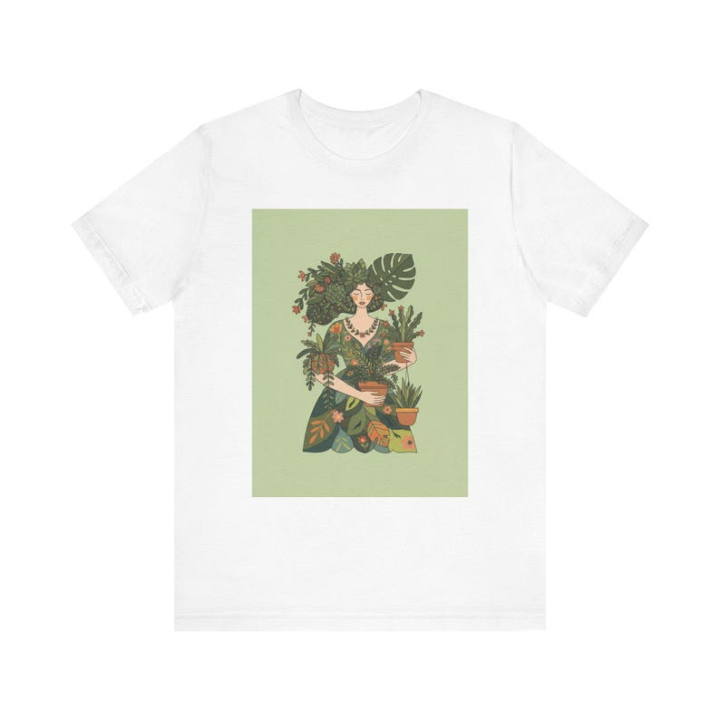 Plant Lady Is The New Cat Lady T-Shirt, Funny Plant Mom Gift, Botanical Plant Lover Shirt, Houseplant Gardening Tee afbeelding 1