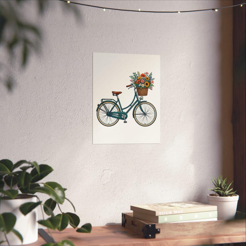 Vintage Bicycle With Basket - Poster Bild 6