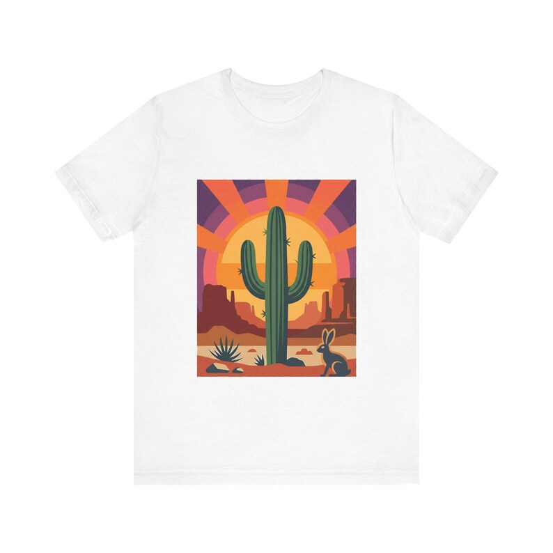 Desert Cactus Under Southwest Sunset - Tshirt immagine 1