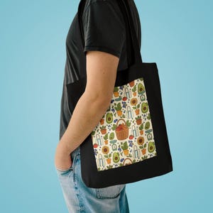 Farmers Market Tote Bag, Canvas Grocery Bag, Reusable Shopping Bag, Farmer Market Vibes, Eco Friendly Produce Bag, Veget image 3