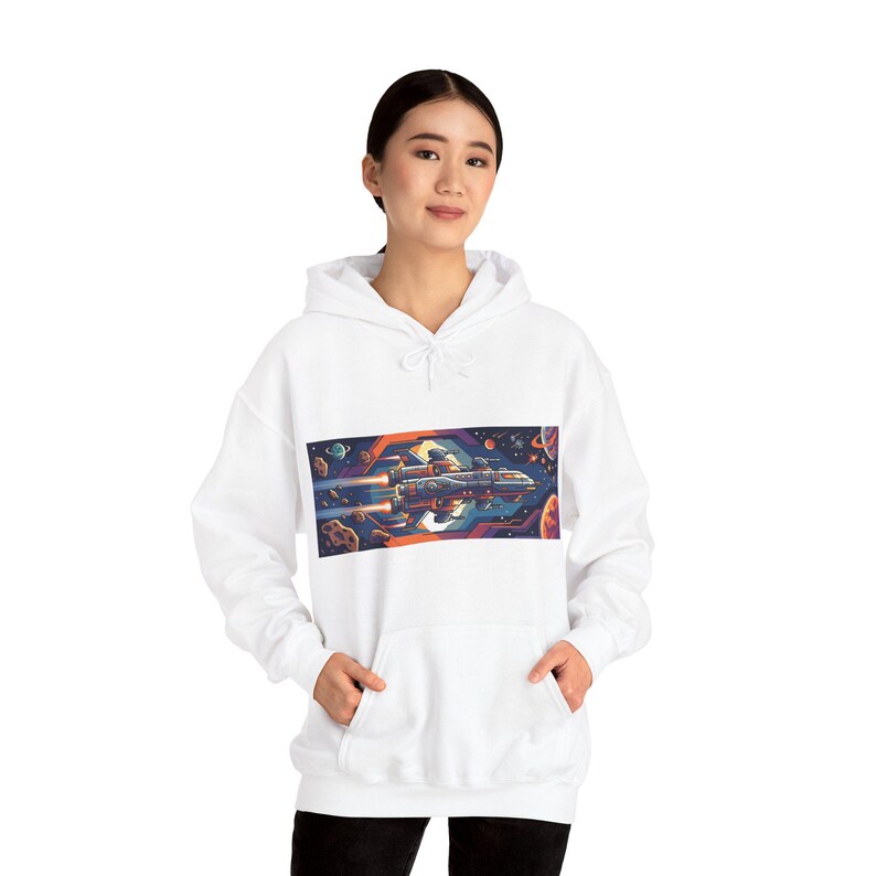 Retro Arcade Spaceship - Hoodie afbeelding 6