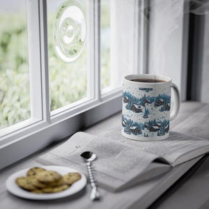 Alpine Chalet In Winter Snow - Mug afbeelding 5