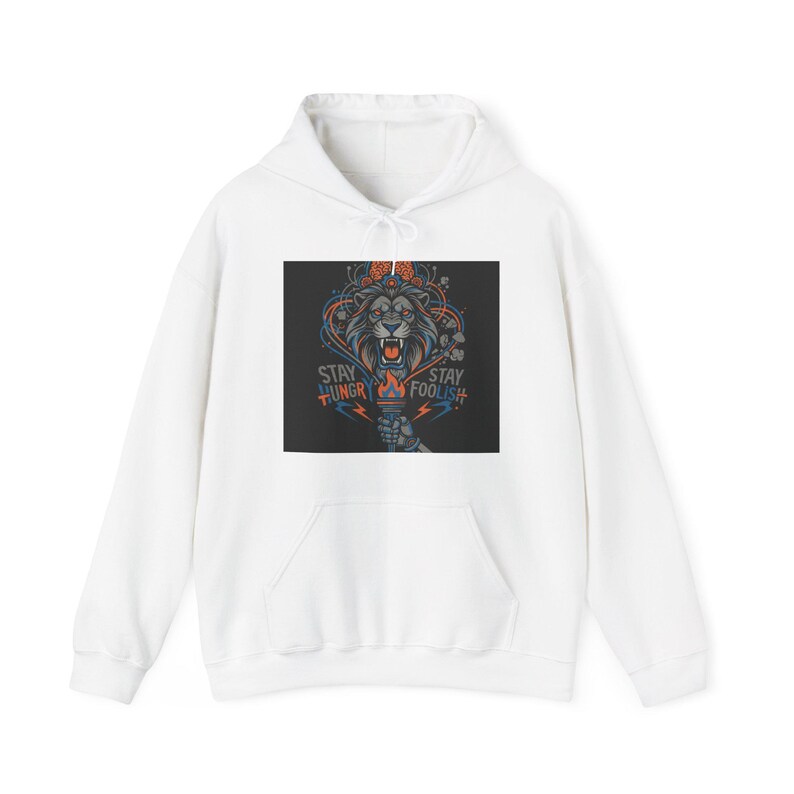 Stay Hungry Stay Foolish Motivational Hoodie | Inspirational Quote Sweatshirt | Entrepreneur Gift image 1