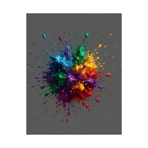 Abstract Color Splash Poster, Modern Wall Art, Vibrant Colorful Painting Print, Contemporary Living Room Decor, Color Bu 画像 2