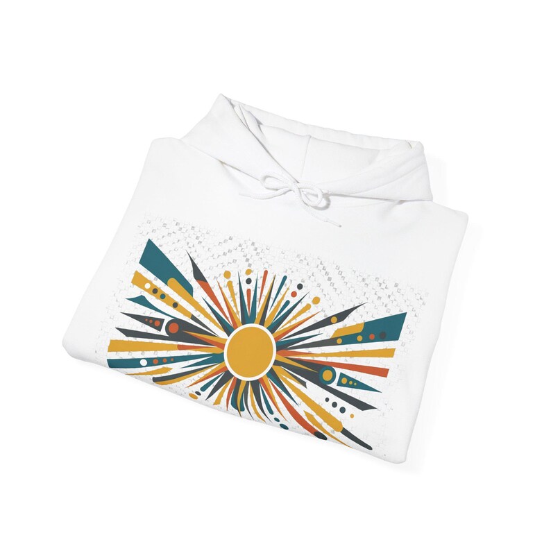 Mid-Century Modern Sunburst Pattern - Hoodie afbeelding 2