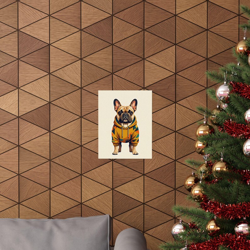 French Bulldog Wearing Hoodie - Poster image 4