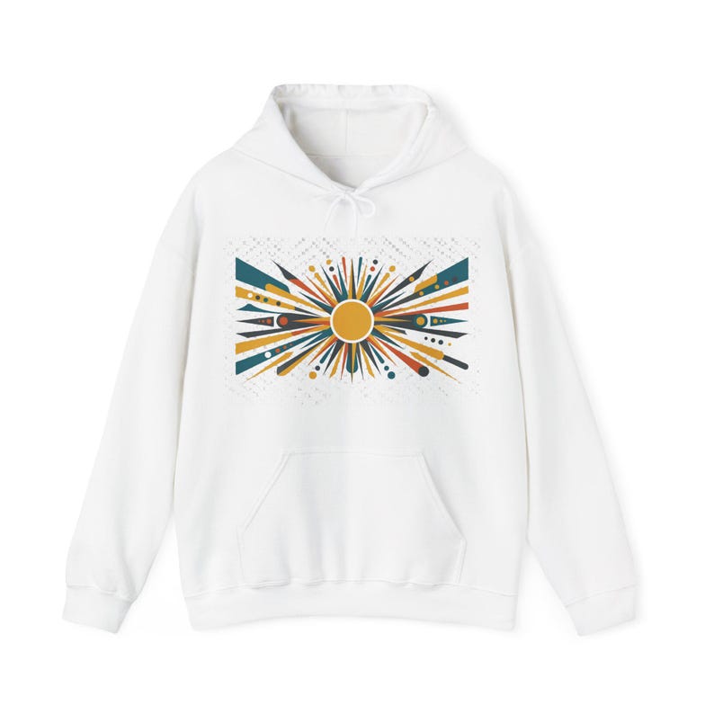 Mid-Century Modern Sunburst Pattern - Hoodie afbeelding 1
