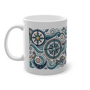 Nautical Anchor And Compass - Mug afbeelding 2