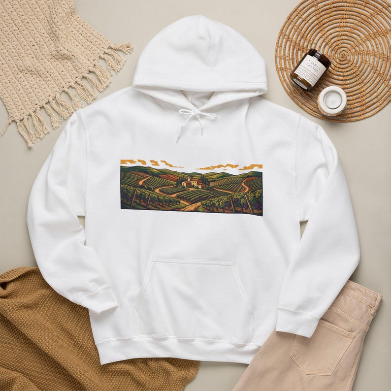 Vineyard Wine Country Rolling Hills - Hoodie image 4