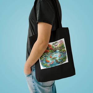Koi Pond Japanese Garden Watercolor - Tote Bag image 3