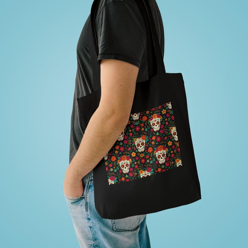 Skull With Flowers Day Of The Dead - Tote Bag bild 3