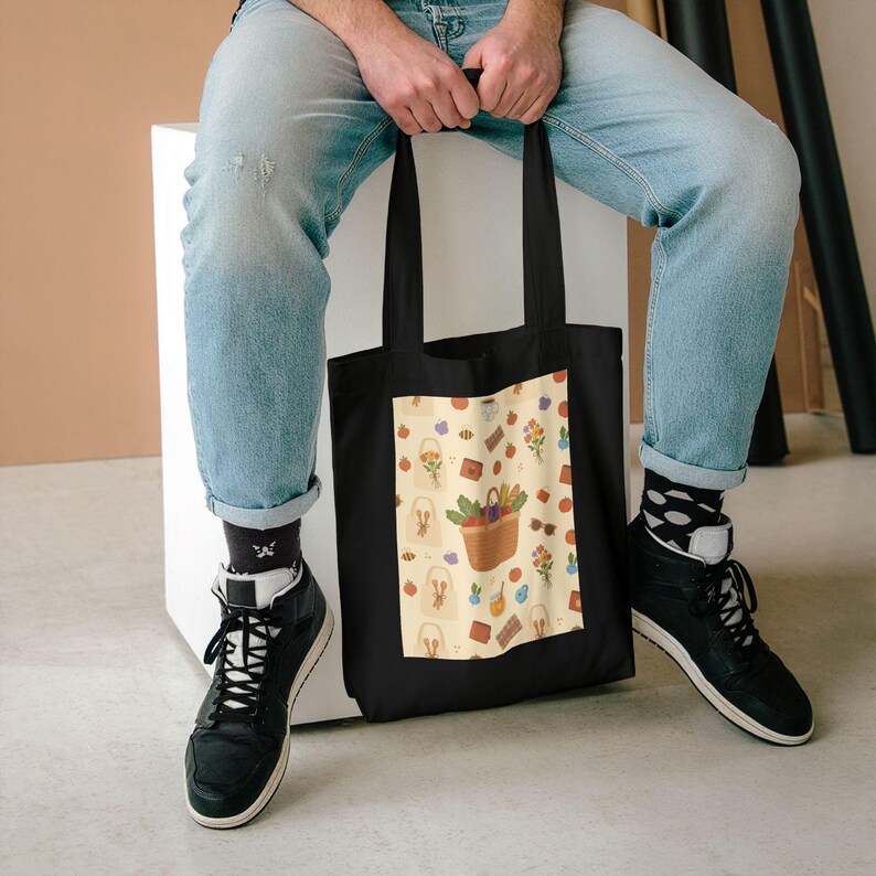 Farmers Market Tote Bag | Canvas Grocery Reusable Shopping Bag | Farmers Market Vibes | Eco-Friendly Produce Bag afbeelding 5