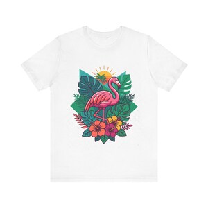 Tropical Flamingo Summer Vibes - Tshirt image 1