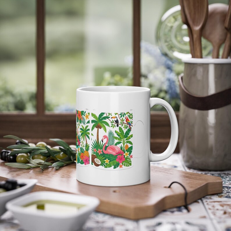 Tropical Flamingo Summer Vibes - Mug image 3