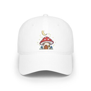 Casquette Baseball Nature Champignon Cottages Lune Croissant Lucioles Forêt Magique Fantaisie Sans Texte Bild 1
