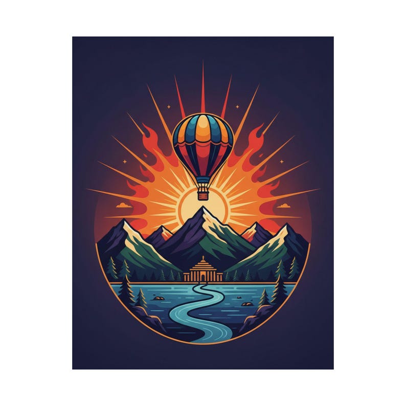 Adventure Awaits Travel Poster | Mountain Landscape Wall Art | Wanderlust Decor image 2