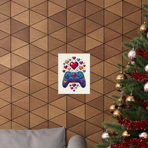 Gamer Controller Pixel Hearts - Poster imagen 4