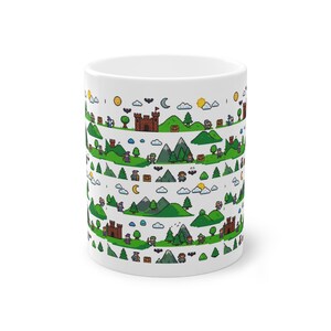 Pixel Art Retro Gaming Landscape - Mug imagen 1