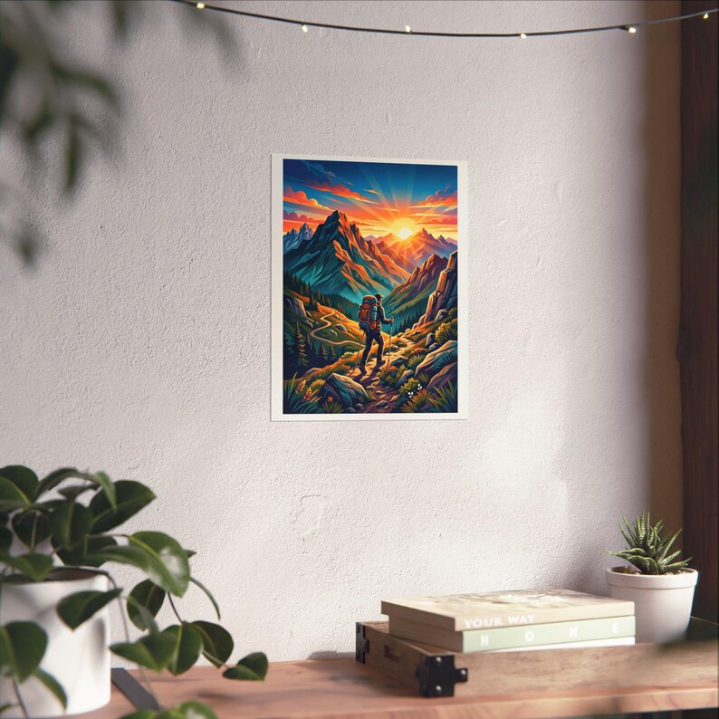 Mountain Sunrise Hiker - Poster Bild 6