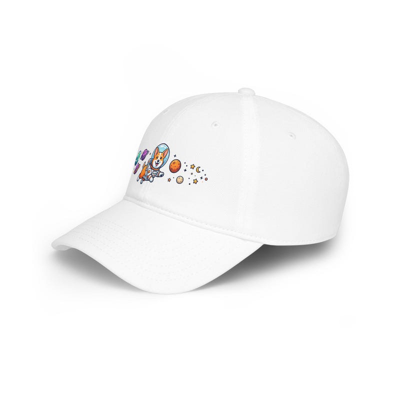 Corgi Astronaut Baseball Cap, Space Dog Lover Hat, Cute Corgi Floating Planets Cap, Dog Dad Gift, Galaxy Dog Embroidery zdjęcie 2