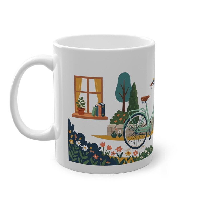 Vintage Bicycle With Basket - Mug image 2