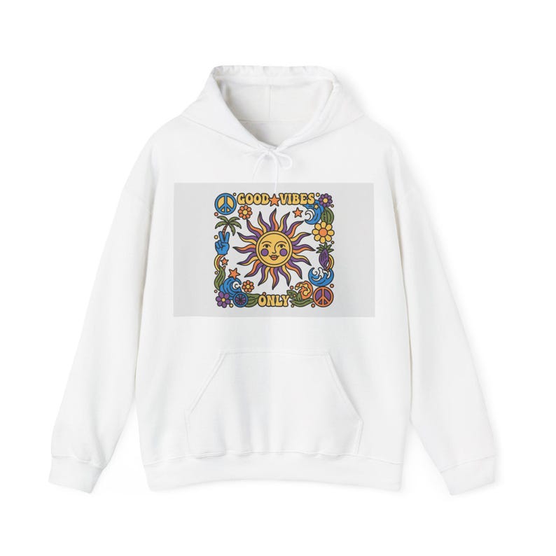Good Vibes Only Streetwear Sweatshirt | 90s Aesthetic Pullover | Positive Energy Crewneck | Trendy Urban Apparel image 1