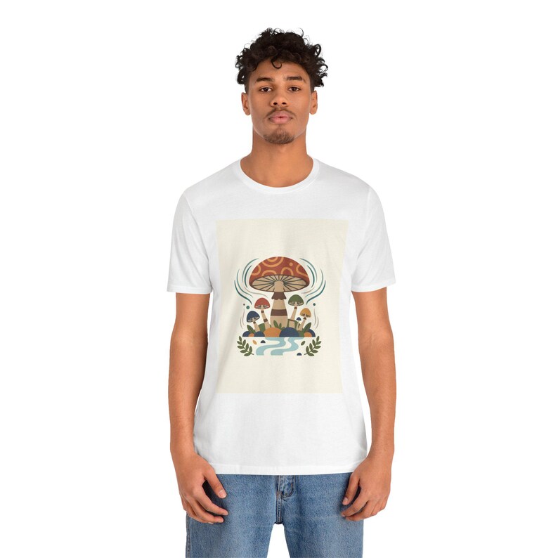 T-Shirt Cottagecore Live Simply Champignon | Tshirt Esthétique Nature Bohème Forêt image 4