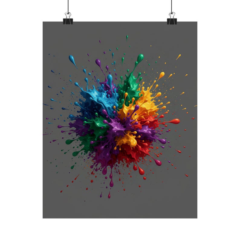 Abstract Color Splash Poster, Modern Wall Art, Vibrant Colorful Painting Print, Contemporary Living Room Decor, Color Bu 画像 1