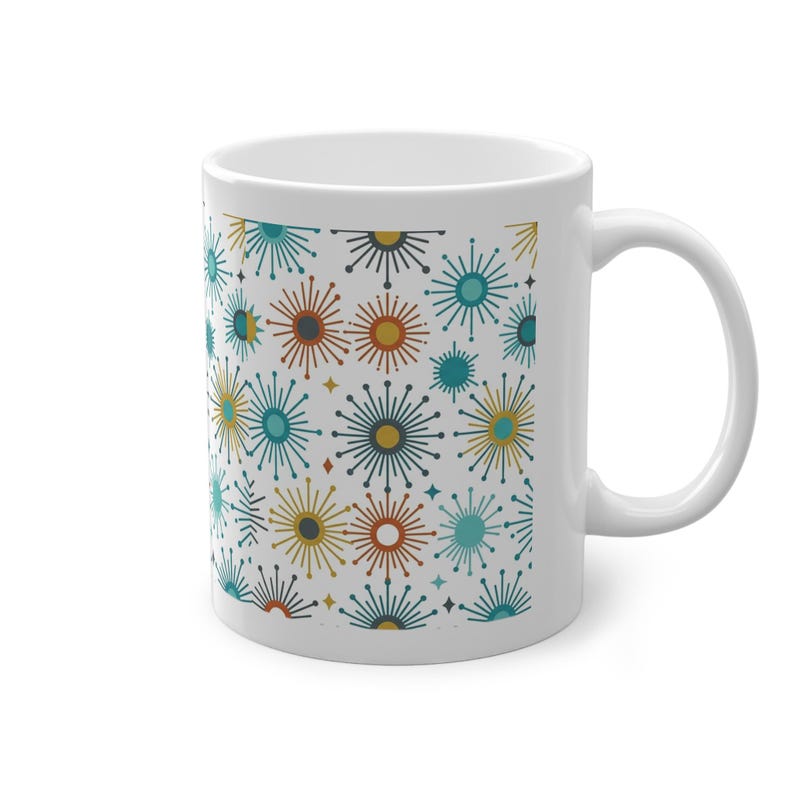 Mid-Century Modern Sunburst Pattern - Mug image 3