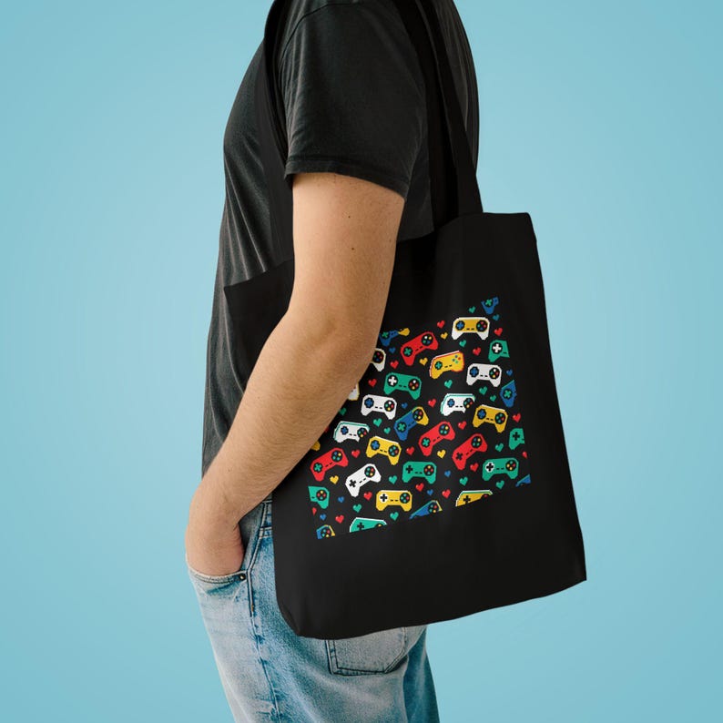 Gamer Controller Pixel Hearts - Tote Bag image 3