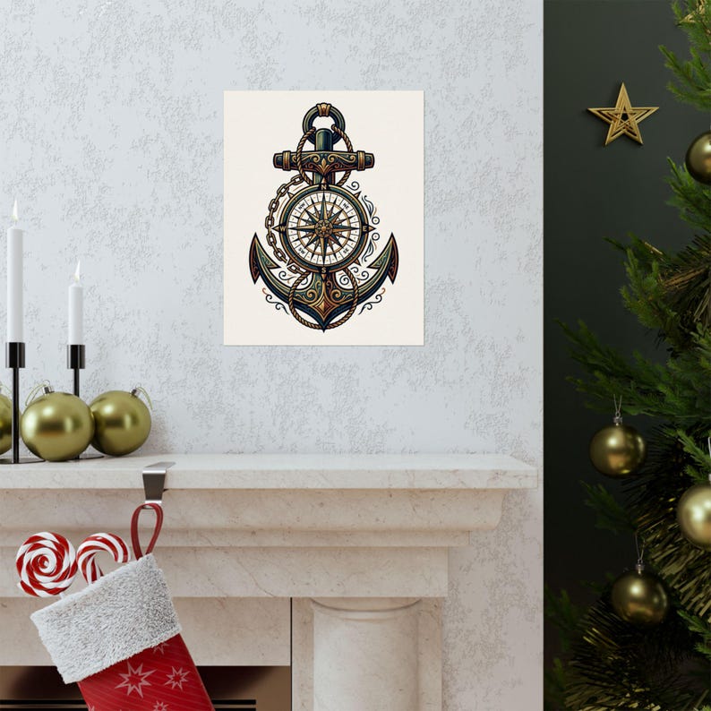 Nautical Anchor And Compass - Poster image 7