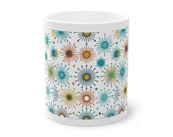 Mid-Century Modern Sunburst Pattern - Mug