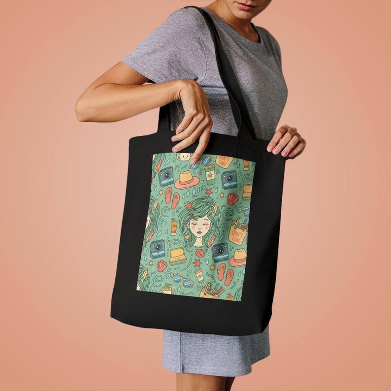 Salty Hair Don't Care Beach Tote Bag, Summer Canvas Tote, Beach Bag Gift, Ocean Lover Bag, Vacation Essential image 4
