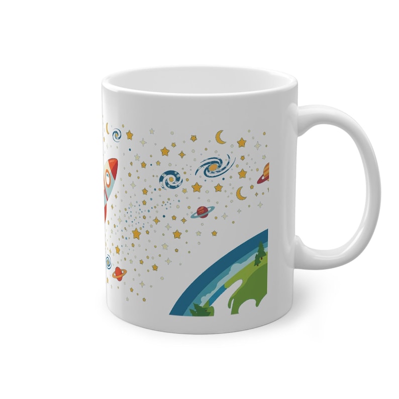 Space Rocket Launching Stars - Mug afbeelding 3