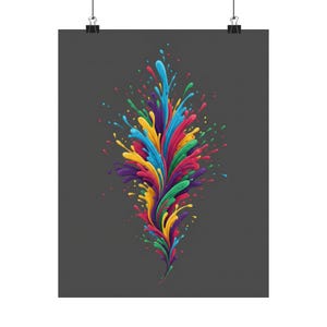 Abstract Color Splash Poster, Vibrant Wall Art, Modern Abstract Painting, Colorful Home Decor, Living Room Art Print bild 1