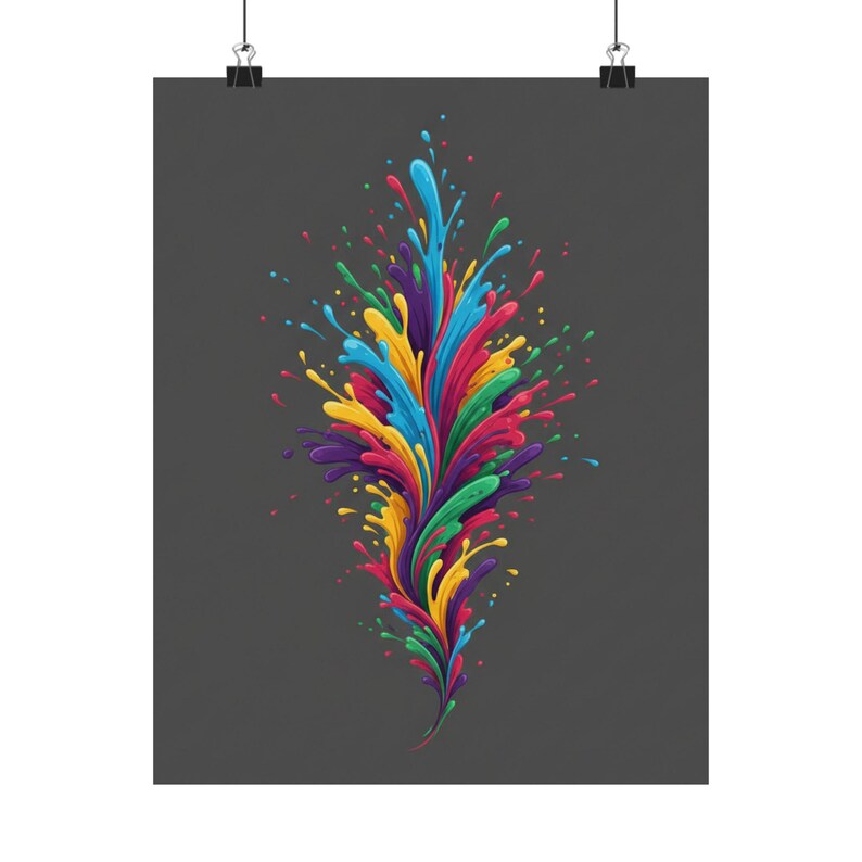 Abstract Color Splash Poster, Vibrant Wall Art, Modern Abstract Painting, Colorful Home Decor, Living Room Art Print bild 1