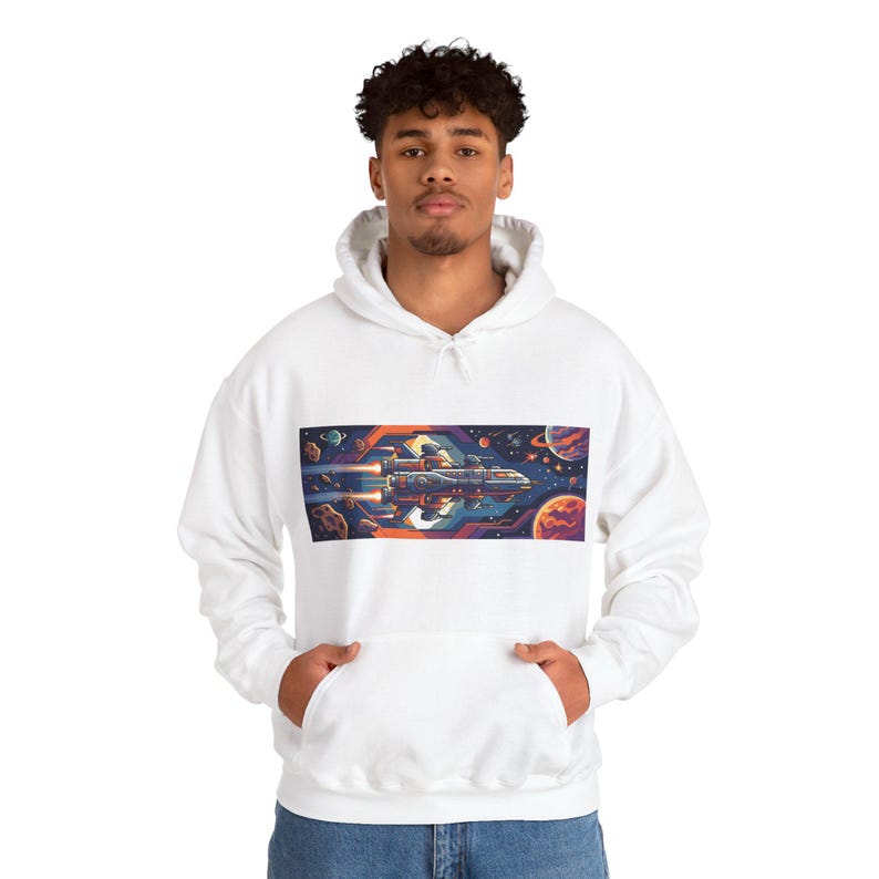 Retro Arcade Spaceship - Hoodie afbeelding 7